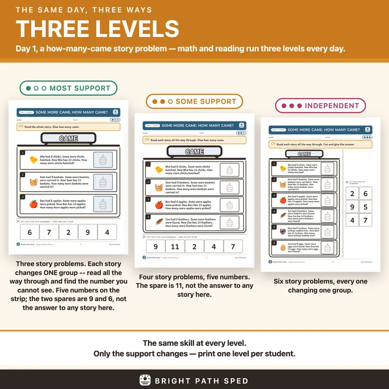 May Print and Go Month 9 SPED Lesson Plans Math Reading Social Skills, image 3 of 4