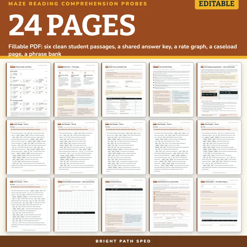 Maze Reading Comprehension Probes, image 4 of 4
