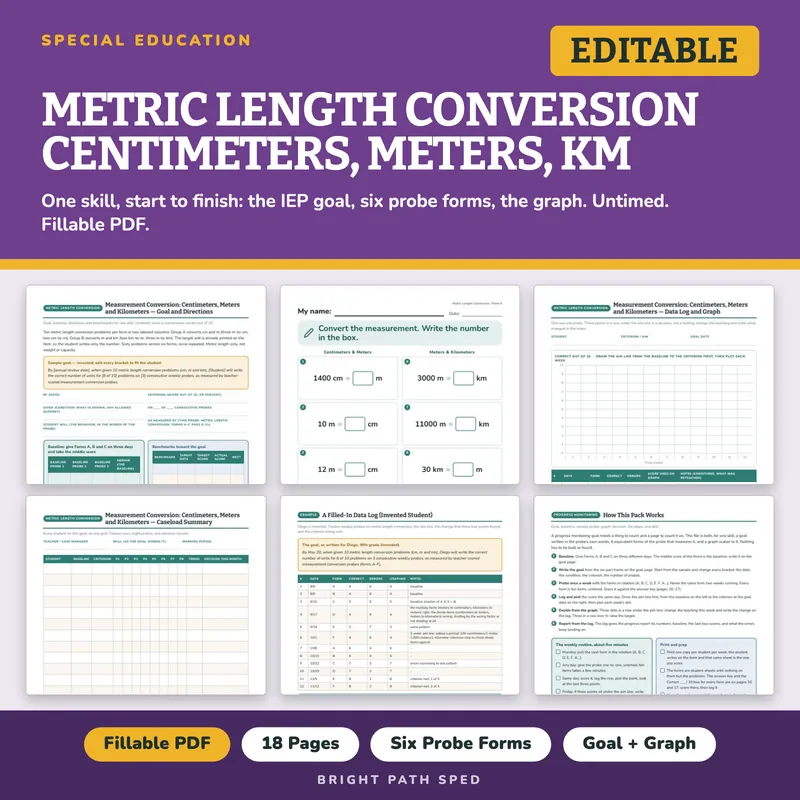 Metric Length Conversion Progress Monitoring Probes, image 1 of 4