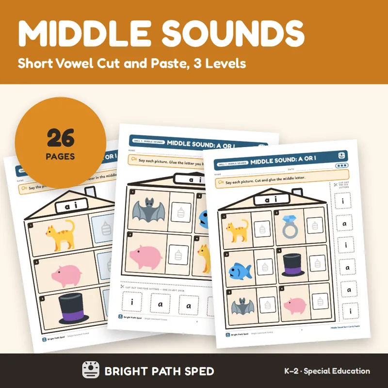 Middle Sound Sort Cut and Paste 3 Levels, image 1 of 4