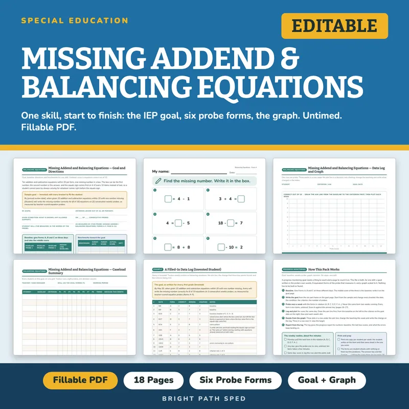Missing Addend / Balancing Equations Probes, image 1 of 4