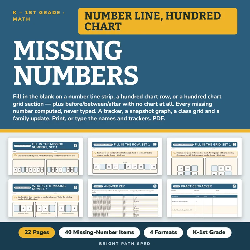 Missing Numbers Worksheets, image 1 of 4