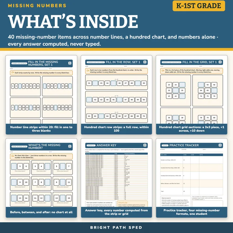 Missing Numbers Worksheets, image 2 of 4