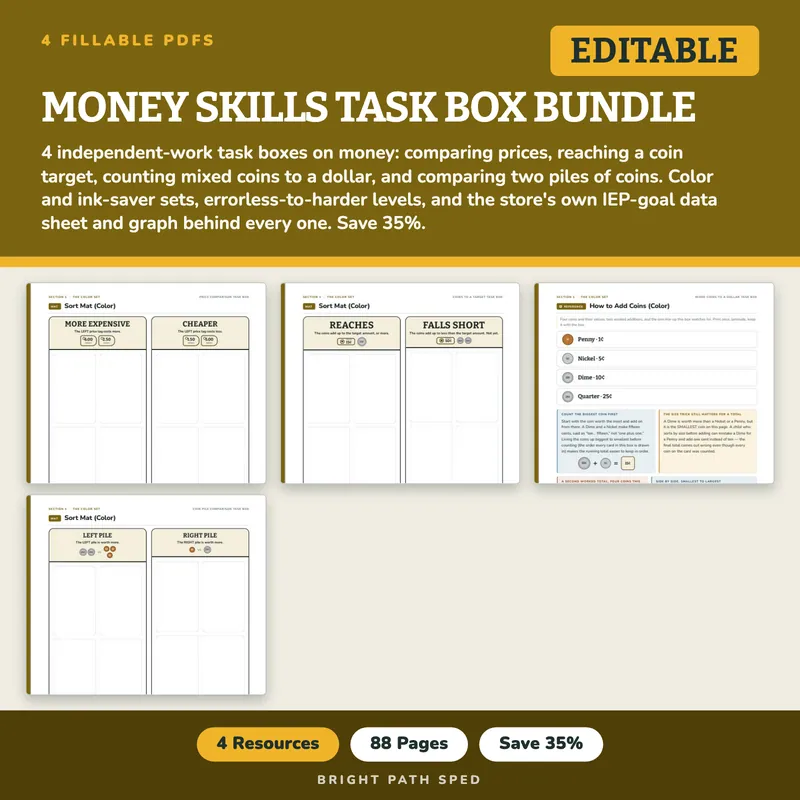 Money Skills Task Box Bundle, image 1 of 3