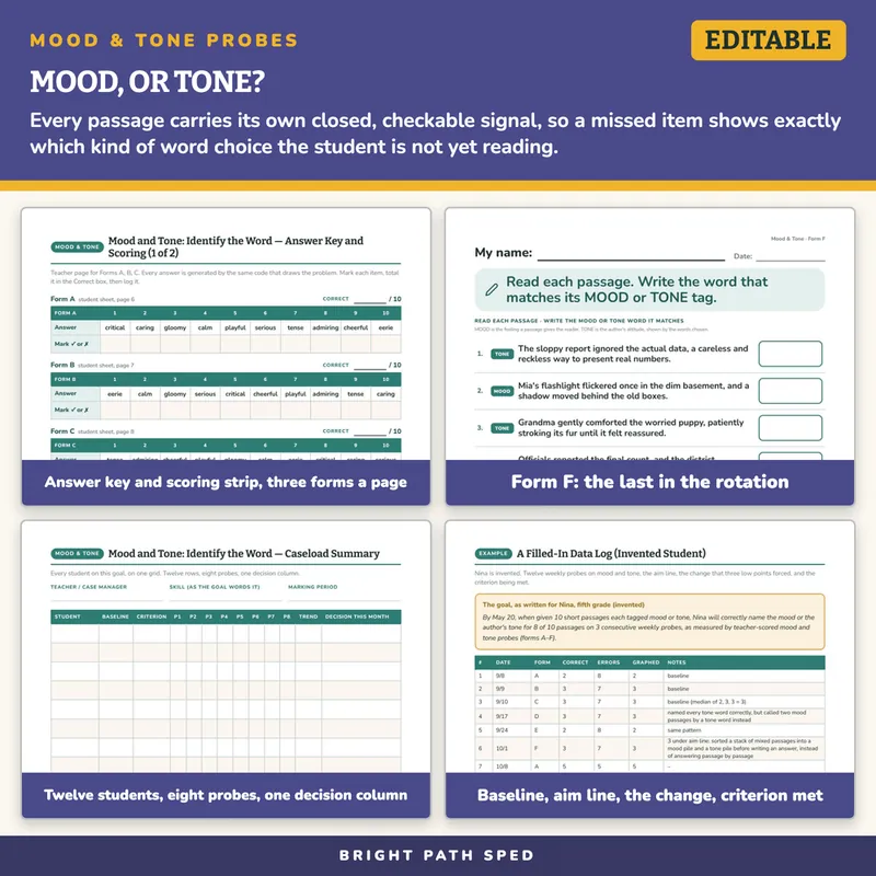 Mood and Tone Progress Monitoring Probes, image 3 of 4