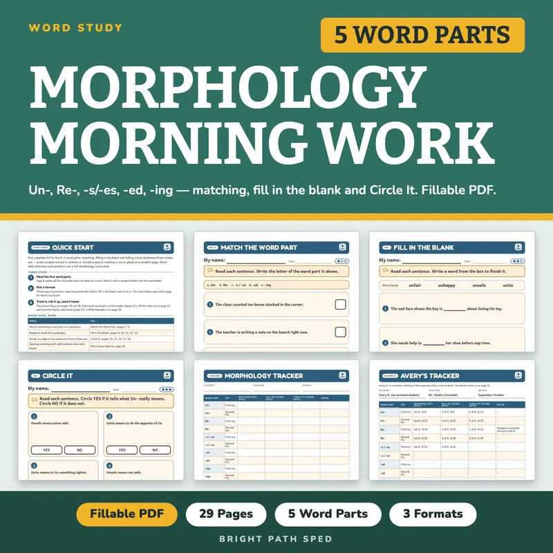 Morphology Morning Work K-2, image 1 of 4
