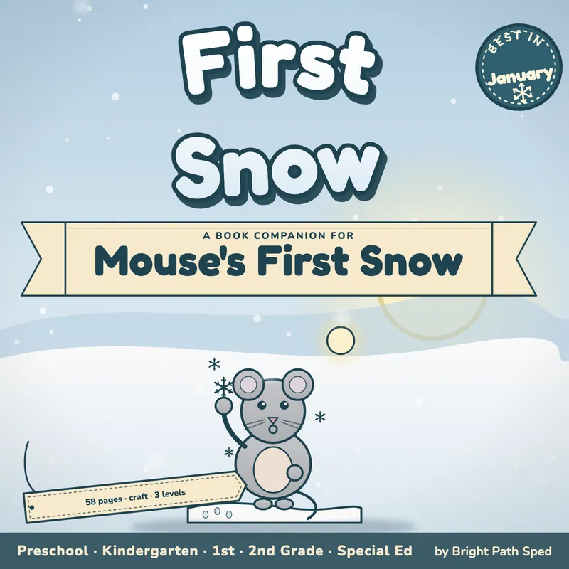 Mouse's First Snow Book Companion January Preschool Kindergarten 1st 2nd Sped, image 1 of 4