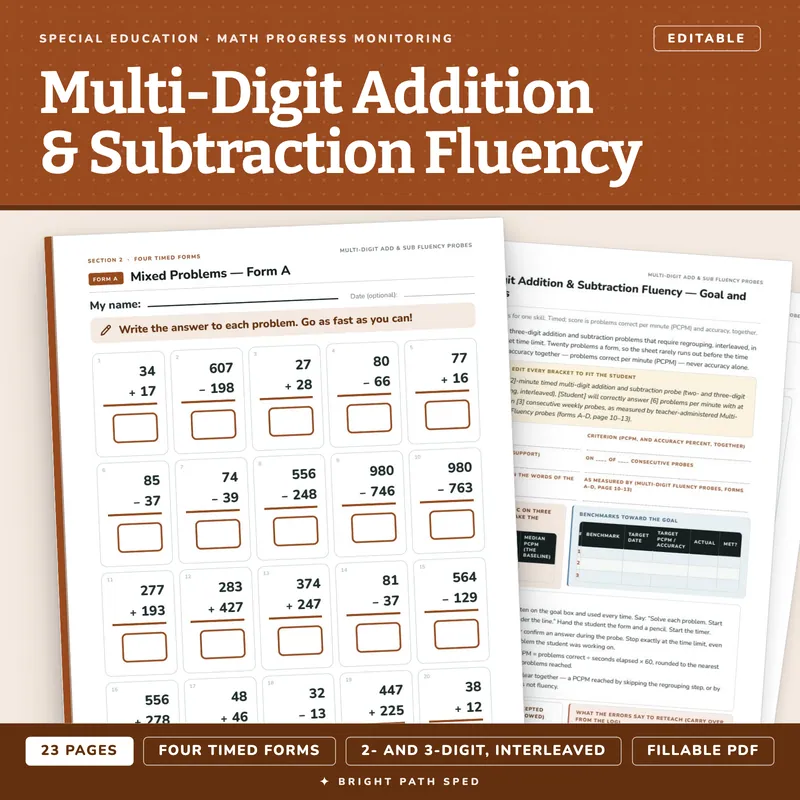 Multi-Digit Addition & Subtraction Computation Fluency, image 1 of 4