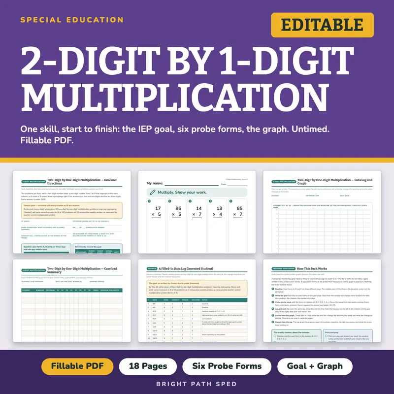 Multi-Digit Multiplication Progress Monitoring Probes, image 1 of 4