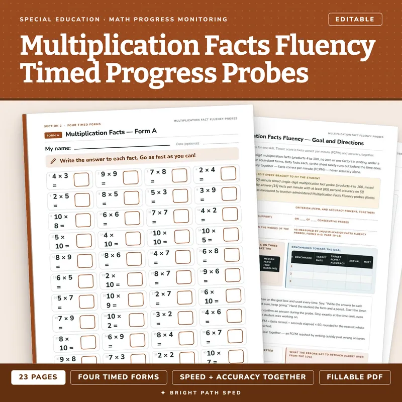 Multiplication Facts Fluency Probes, image 1 of 4