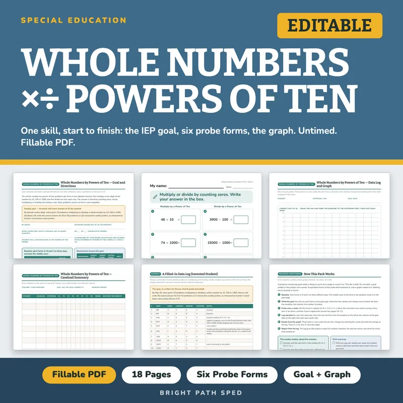 Multiplying and Dividing Whole Numbers by Powers of Ten Probes, image 1 of 4