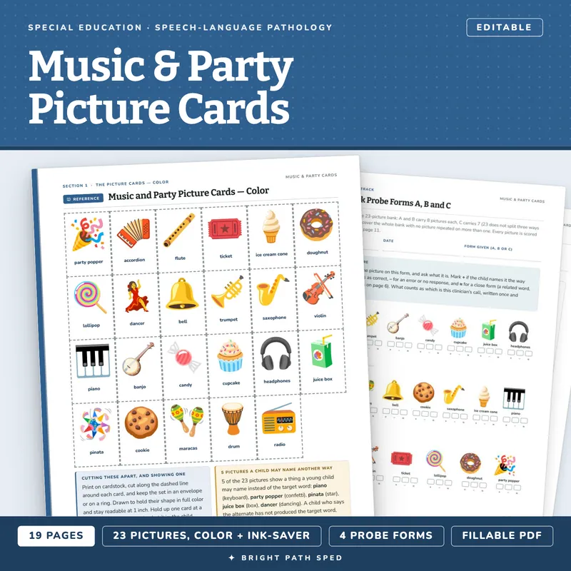 Music and Party Picture Cards, image 1 of 4