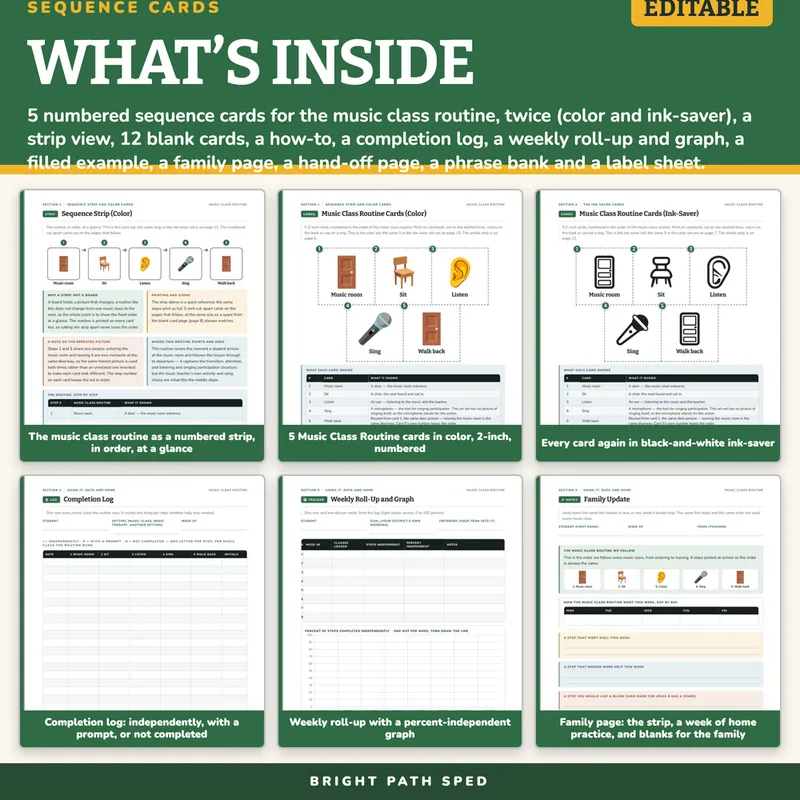 Music Class Routine Visual Schedule Cards, image 2 of 4