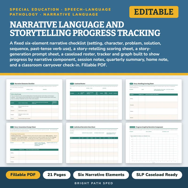 Narrative Language Progress Monitoring Editable, image 1 of 4
