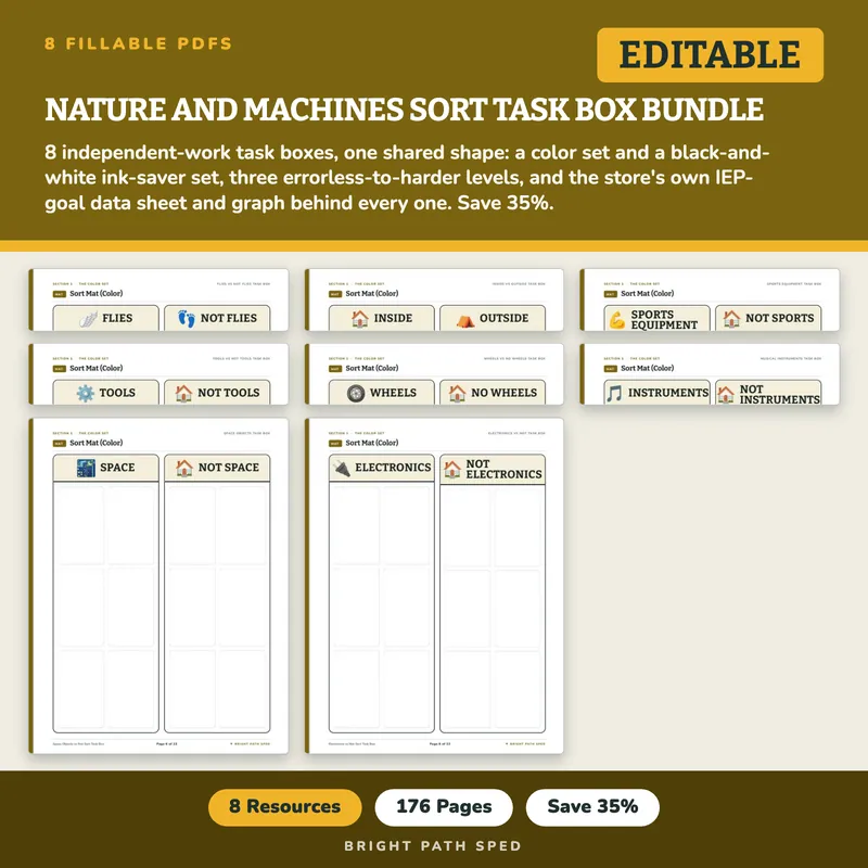 Nature and Machines Sort Task Box Bundle, image 1 of 3