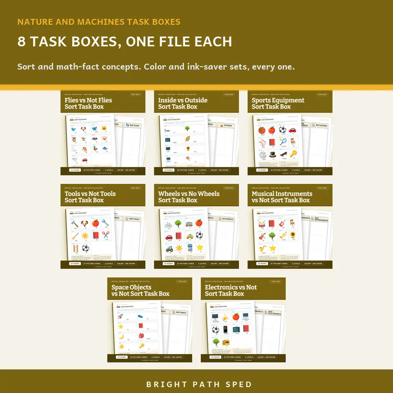 Nature and Machines Sort Task Box Bundle, image 2 of 3