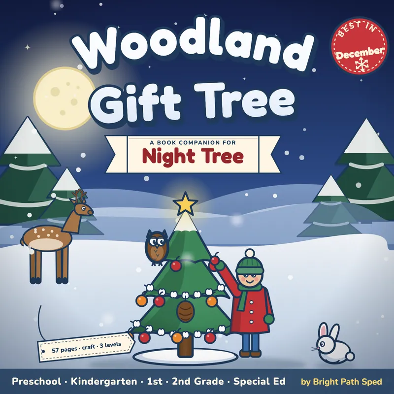 Night Tree Book Companion December Preschool Kindergarten 1st 2nd Special Ed, image 1 of 4