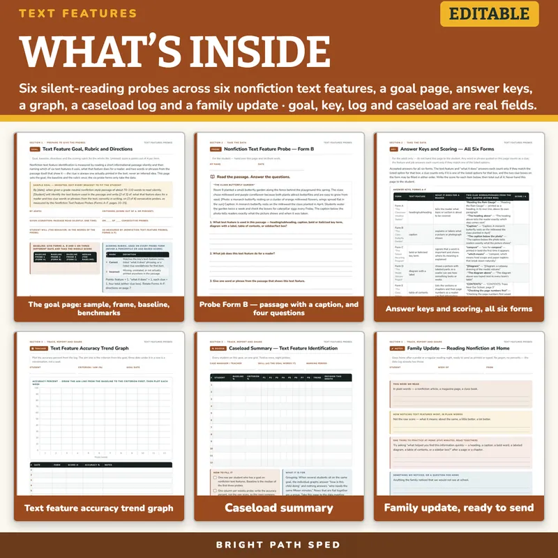 Nonfiction Text Features Probes Editable, image 2 of 4