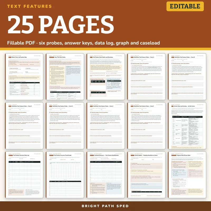 Nonfiction Text Features Probes Editable, image 4 of 4