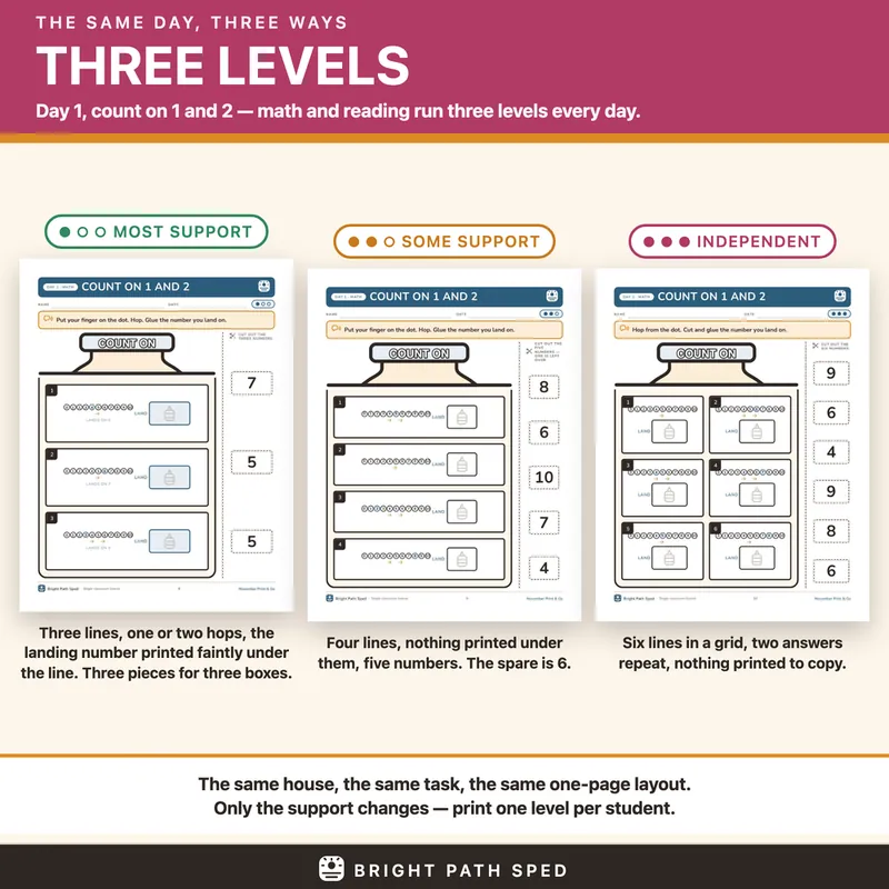 November Print and Go Month 3 SPED Lesson Plans Math Reading Social Skills, image 3 of 4