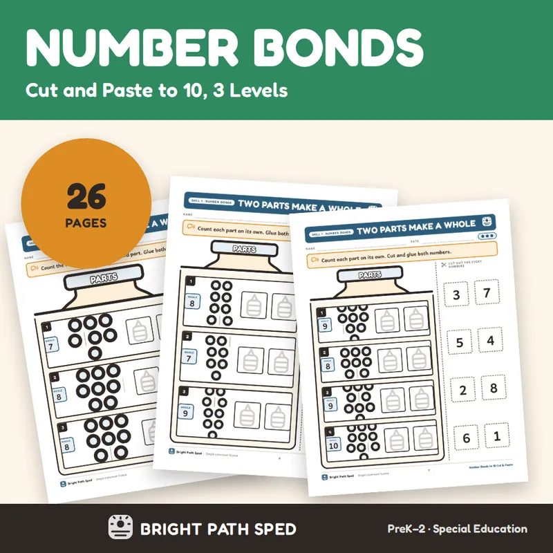 Number Bonds K-1 Cut and Paste, image 1 of 4