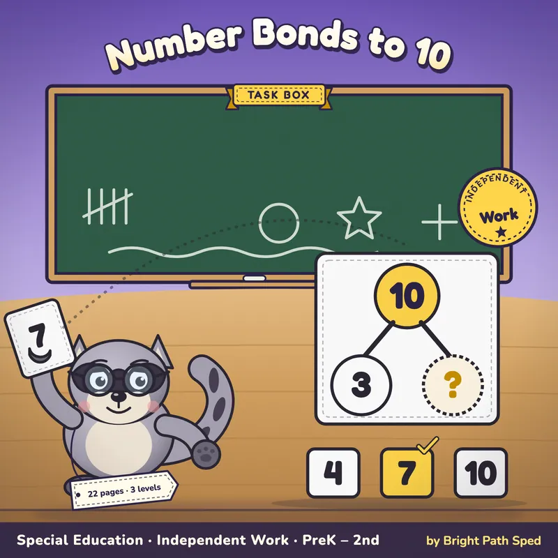 Number Bonds to 10 Sort Task Box, image 1 of 4