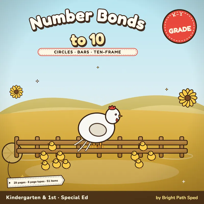 Number Bonds to 10 Worksheets, image 1 of 4