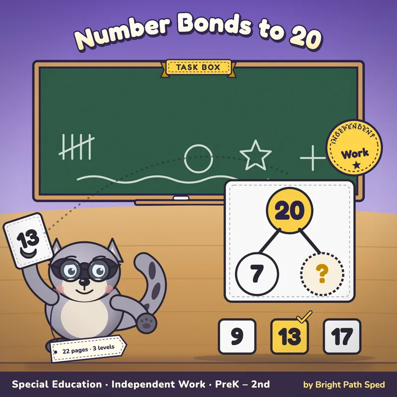 Number Bonds to 20 Sort Task Box, image 1 of 4