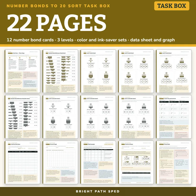 Number Bonds to 20 Sort Task Box, image 4 of 4