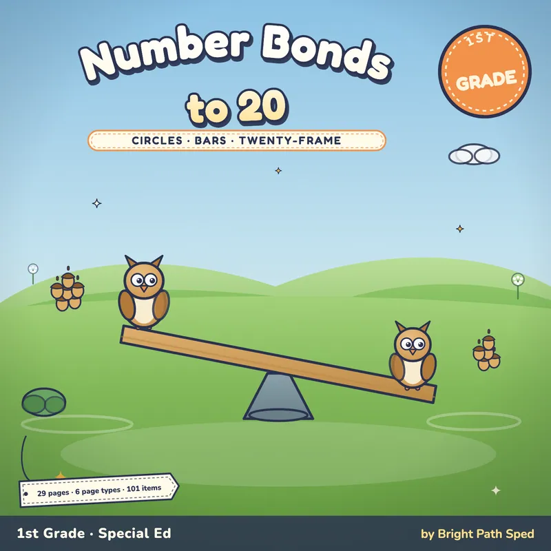 Number Bonds to 20 Worksheets, image 1 of 4