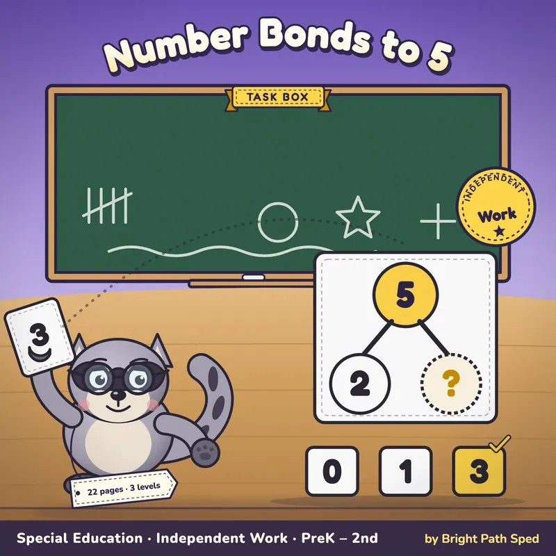 Number Bonds to 5 Sort Task Box, image 1 of 4
