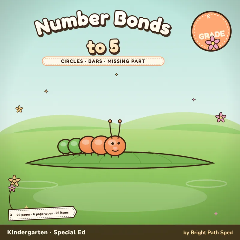 Number Bonds to 5 Worksheets, image 1 of 4