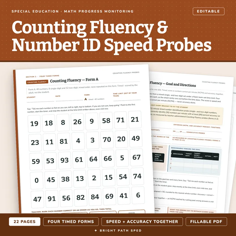 Number Identification & Counting Fluency Probes, image 1 of 4