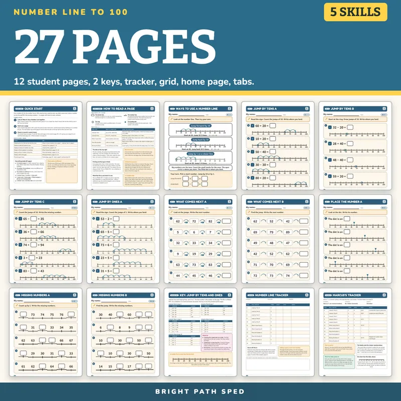 Number Line to 100 Worksheets, image 4 of 4