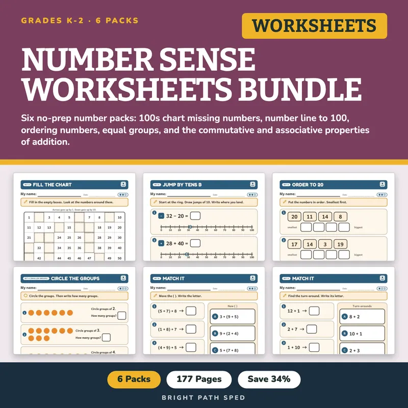 Number Sense Worksheets Bundle, image 1 of 3