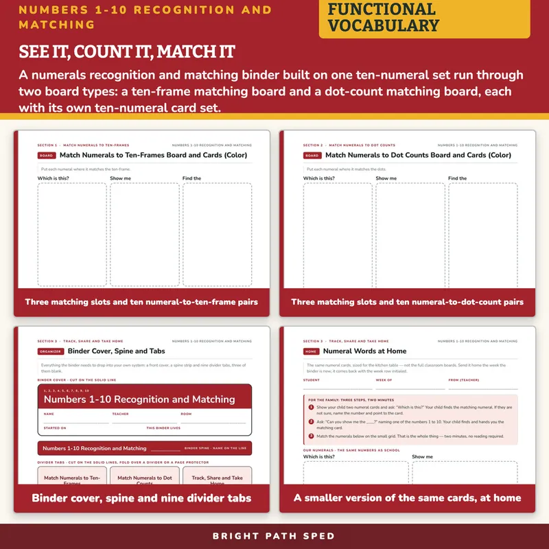 Numbers 1-10 Matching Adapted Book, image 3 of 4