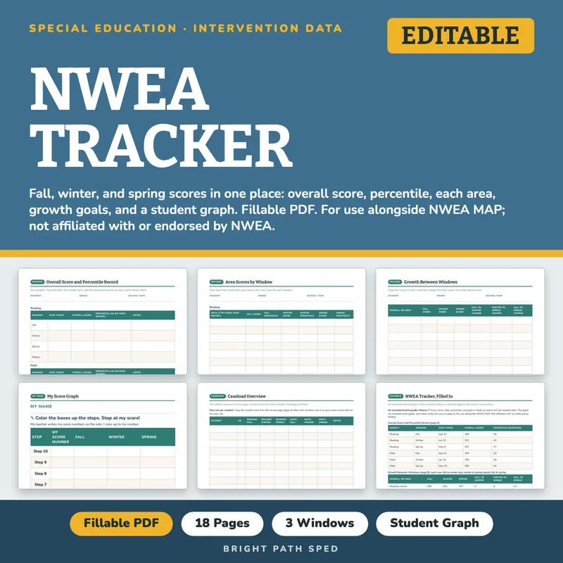 NWEA Tracker Editable, image 1 of 4