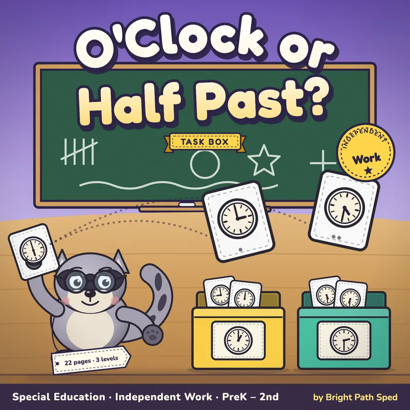 O'Clock or Half Past? Sort Task Box, image 1 of 4