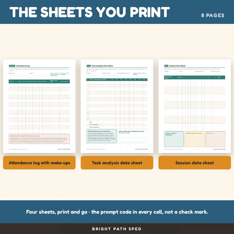 Occupational Therapy Physical Therapy Data Sheets FREE, image 3 of 4
