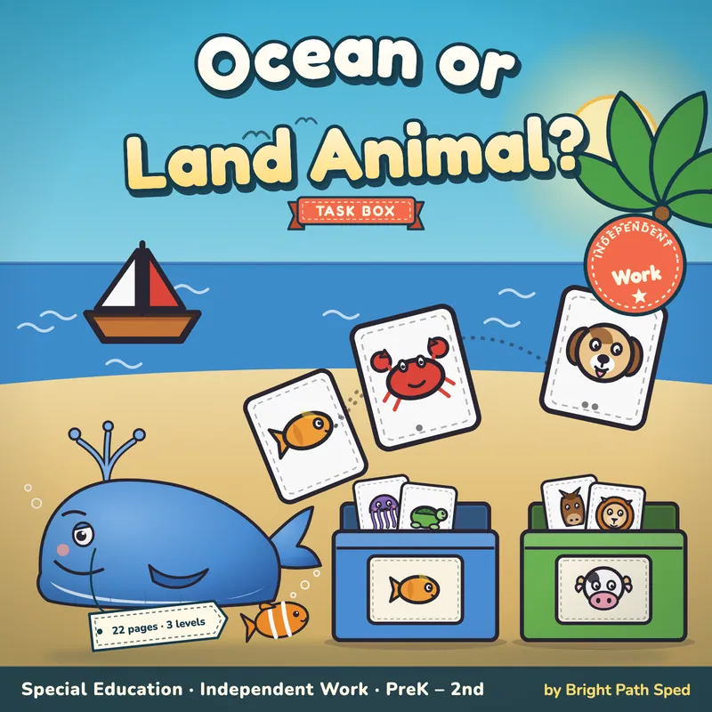 Ocean vs Land Animals Sort Task Box, image 1 of 4