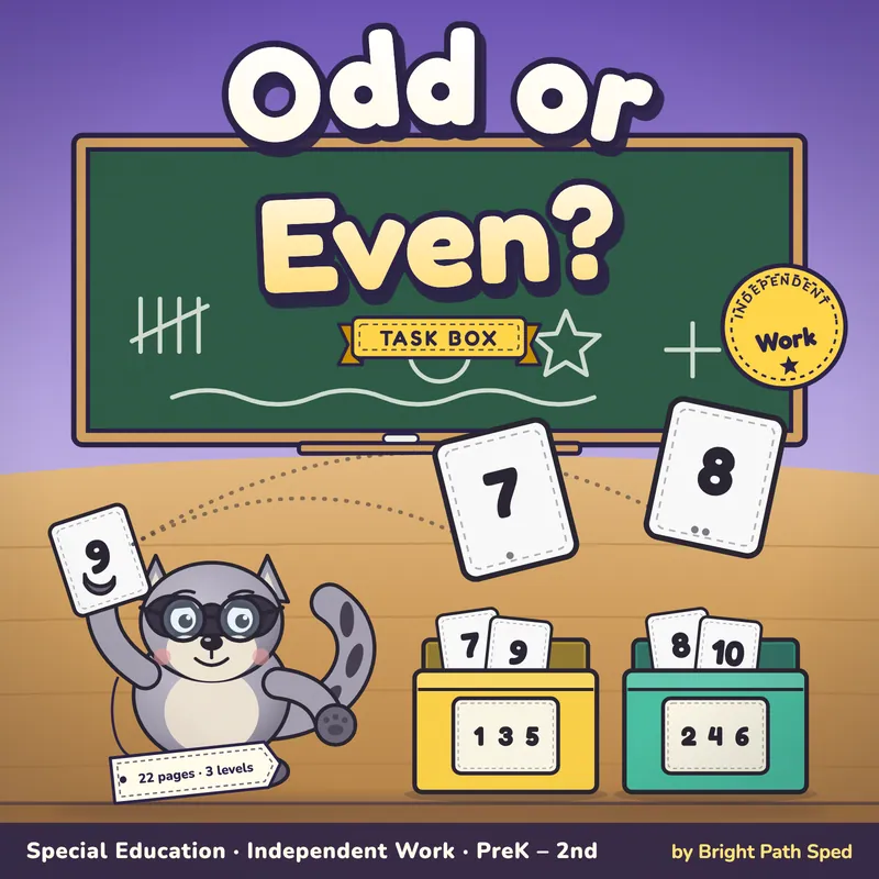 Odd or Even Number Sort Task Box, image 1 of 4