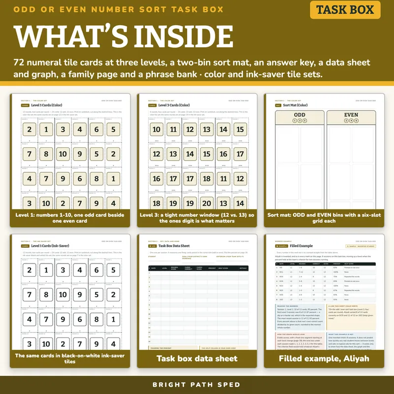 Odd or Even Number Sort Task Box, image 2 of 4