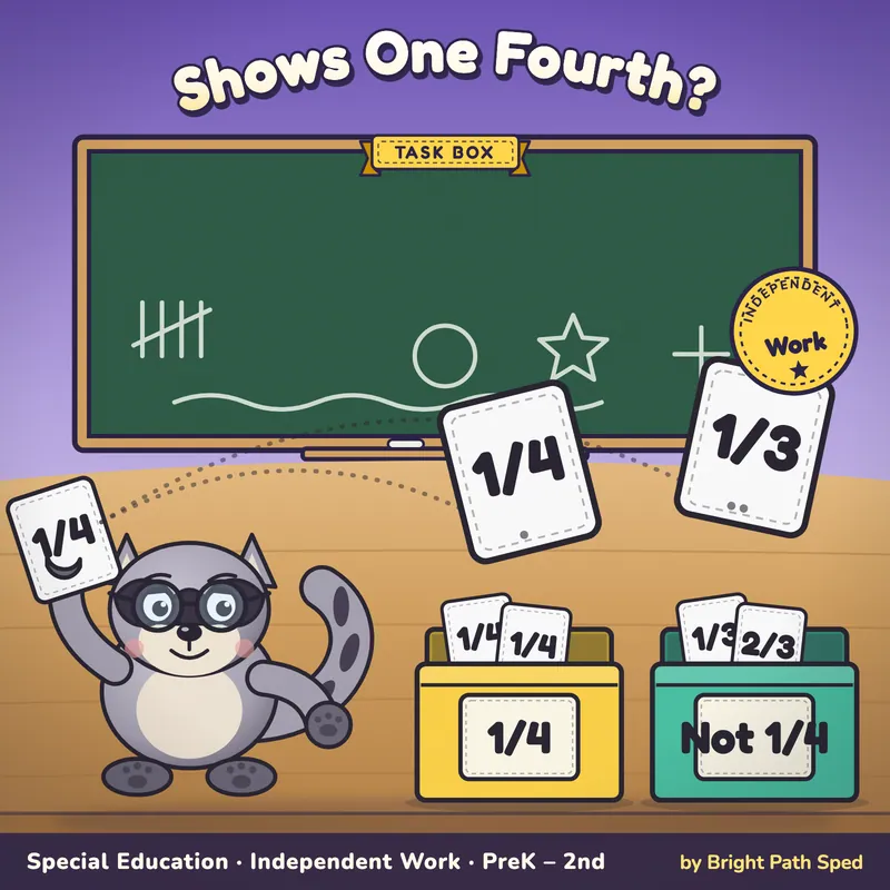 One Fourth Recognition Sort Task Box, image 1 of 4