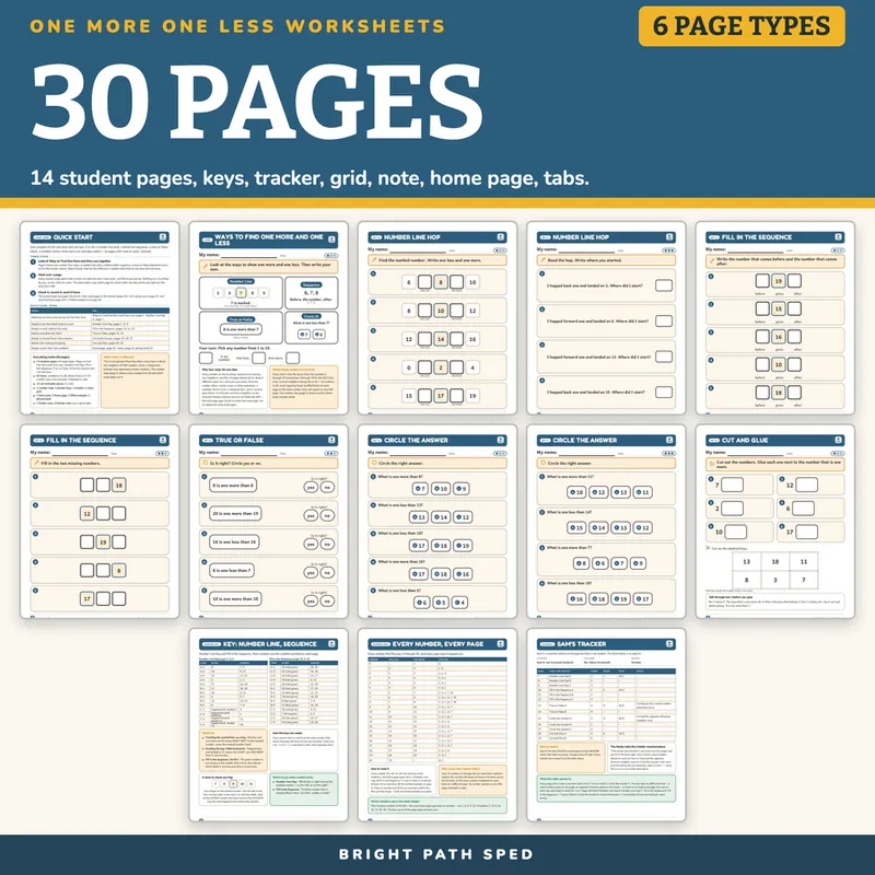 One More One Less Worksheets, image 4 of 4