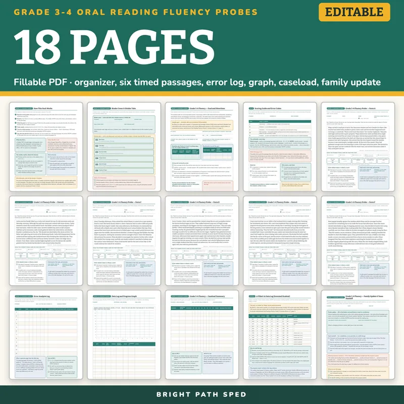 Oral Reading Fluency Grade 3-4 Probes, image 4 of 4