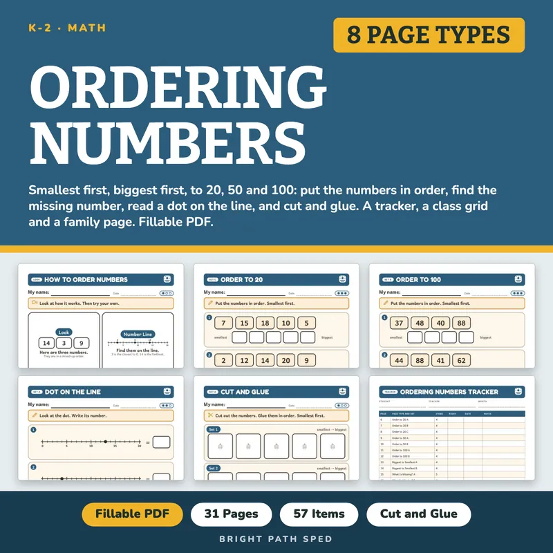 Ordering Numbers Least to Greatest, image 1 of 4
