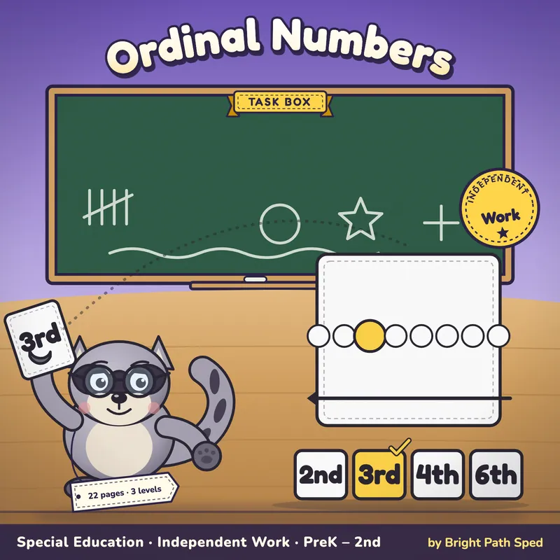 Ordinal Numbers 1st-10th Task Box, image 1 of 4