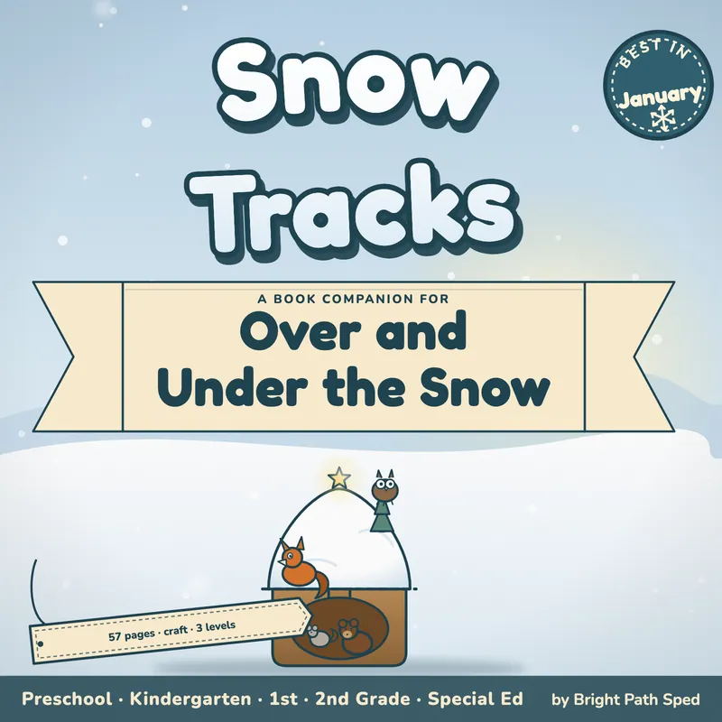 Over and Under the Snow Book Companion January Preschool Kindergarten Special Ed, image 1 of 4