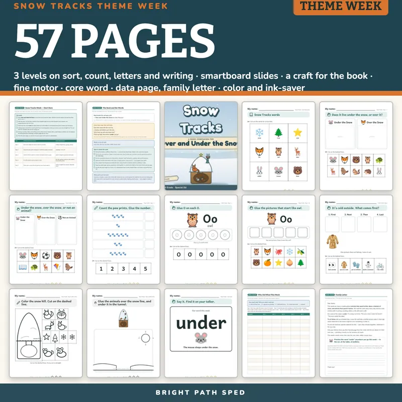 Over and Under the Snow Book Companion January Preschool Kindergarten Special Ed, image 4 of 4