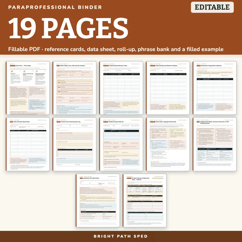 Paraprofessional Binder Editable, image 4 of 4